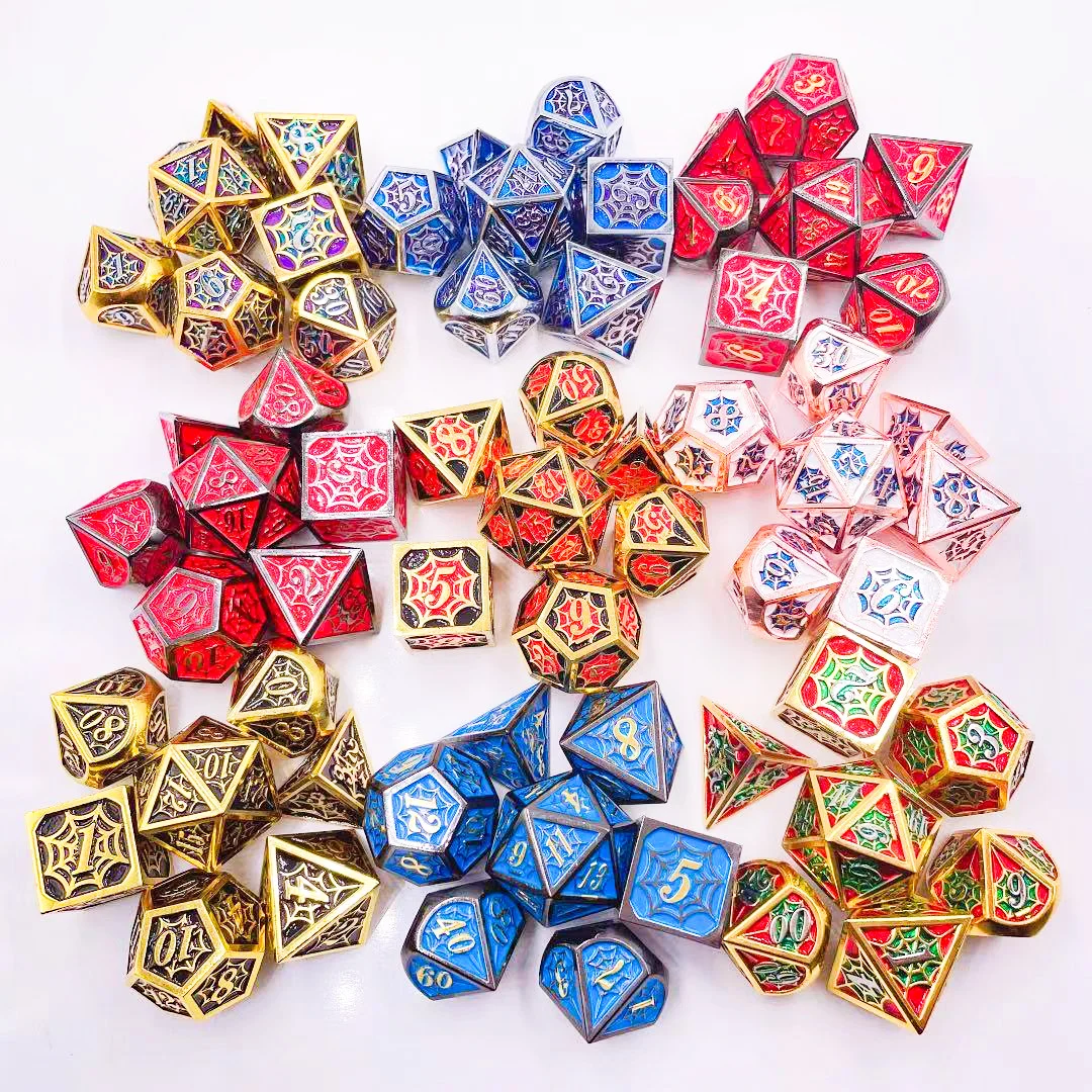 

Spider dice set customized new game Cesulu metal dice factory cheap wholesale customized dice, Purple with silver number