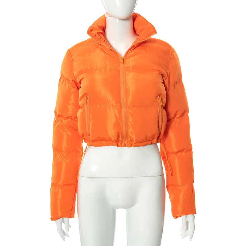 

Winter Fashion Crop Coats Women's Down Coats Solid Bomber Puffer Jackets