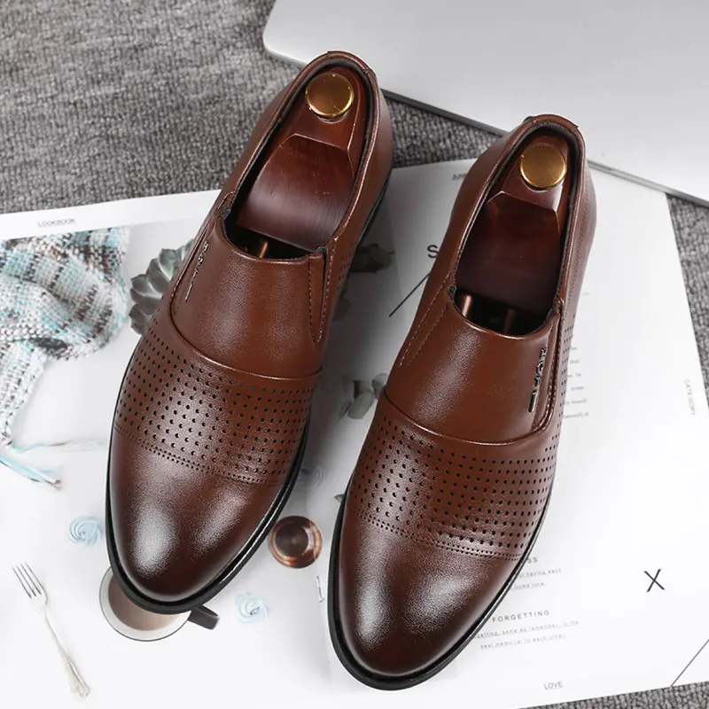 
First-rate Fashion Rubber Sole Shoes Genuine Leather Dress Shoes For Men 