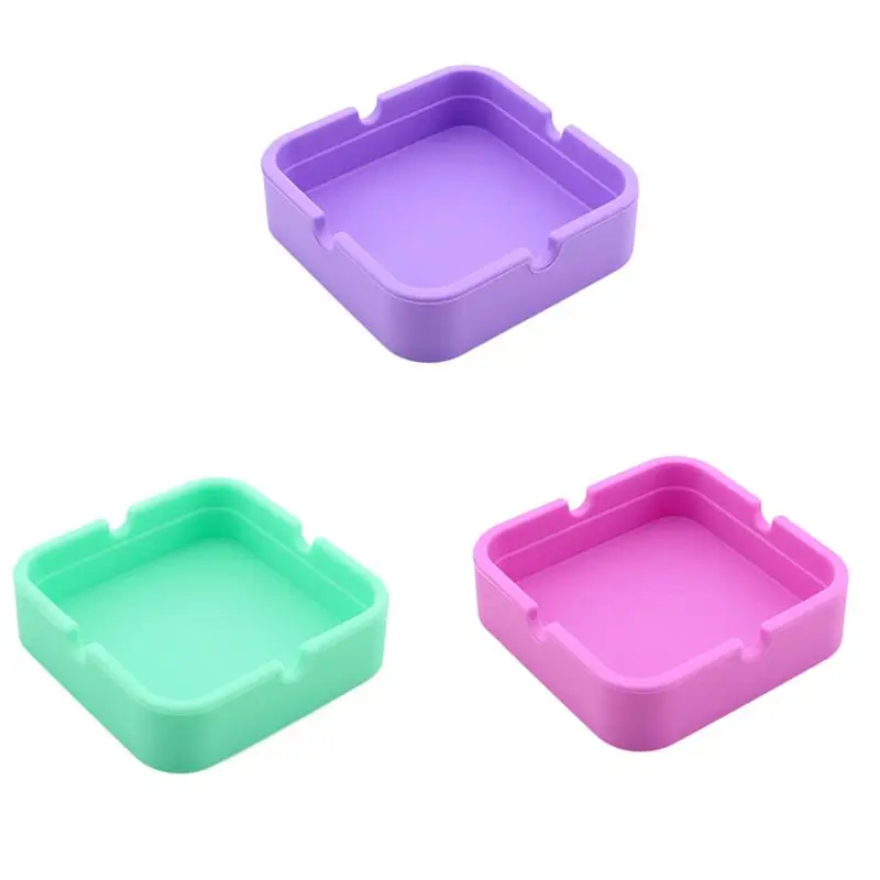 Square unbreakable eco plastic large cigar stand ash tray box ashtray silicone