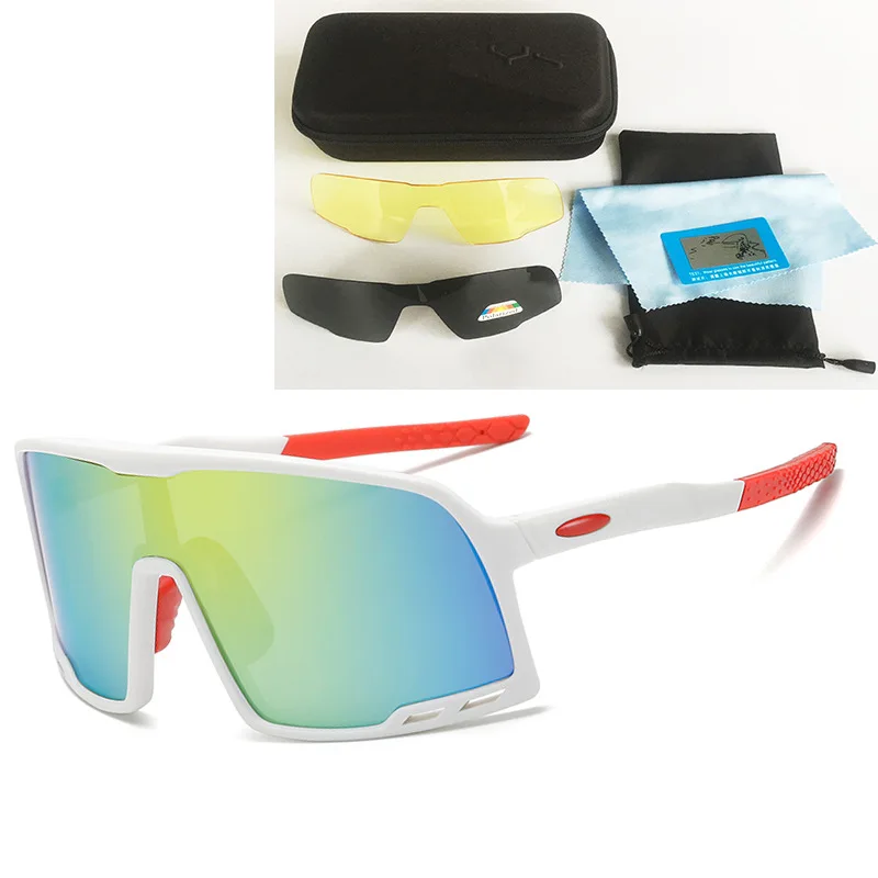 

Sunglasses 2021 Wholesale Sport Men Sports Sun Polarized 3 Lenses Cycling Glasses