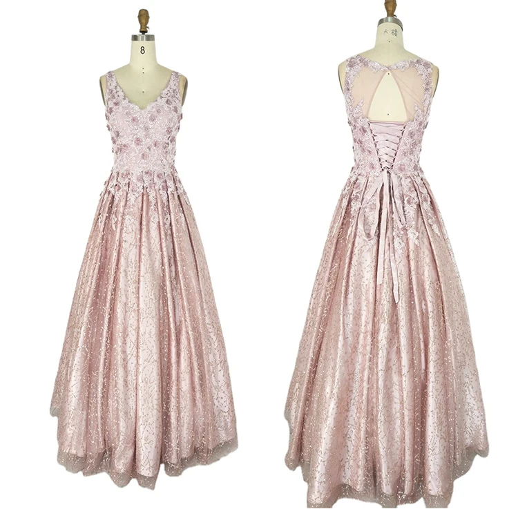 

Chaozhou wholesale lace up floral embroidered glitter puffy bridesmaid braidsmaid dresses