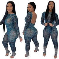 

2019 Women Jumpsuit And Rompers See Through Club Party Jumpsuits Bodycon Mesh Jumpsuit Bodysuits