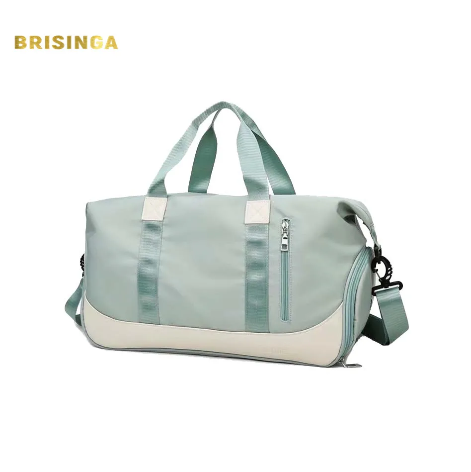 

Wholesale sport bag waterproof traveling bag set for women student custom sports bag, Light blue