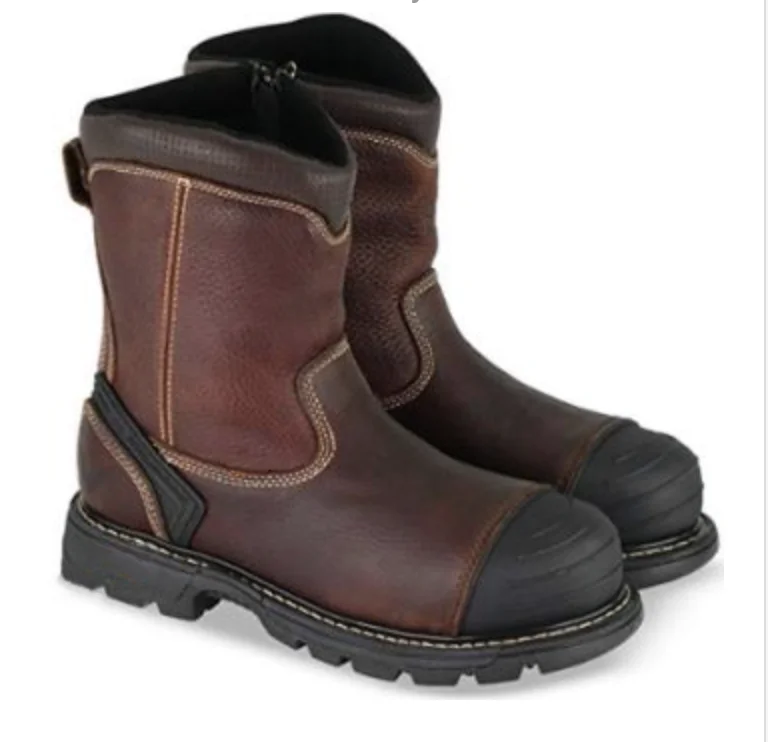 

Winter embossed leather anti-slip anti-static steel toe cap ankle boot puncture proof work safety shoes, Brown