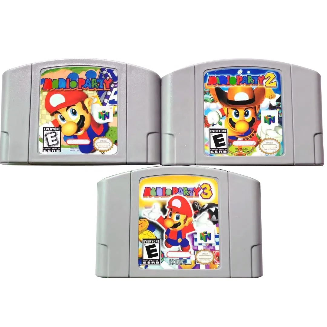 

In Stock English Retro 64 Bit Other Game Cartridge Save Progress USA Version N64 Games Cartridge for Mario Party 1 2 3