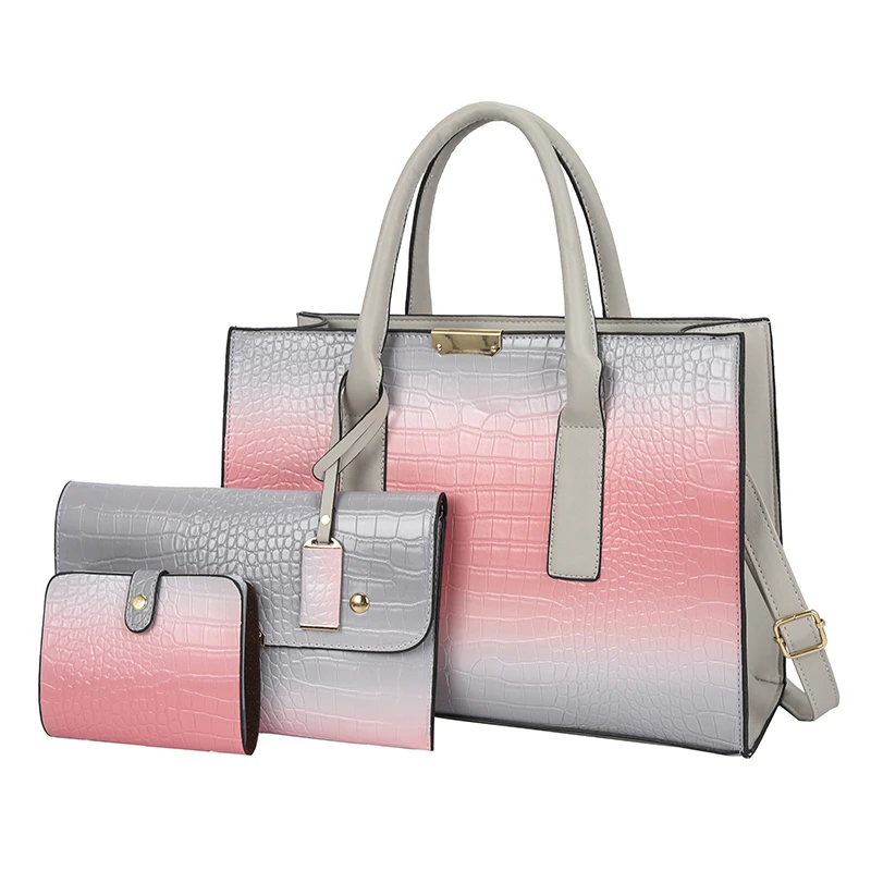 

2021 New arrivals large capacity 3pcs sets hand bags ladies famous tote handbags girls purses for woman