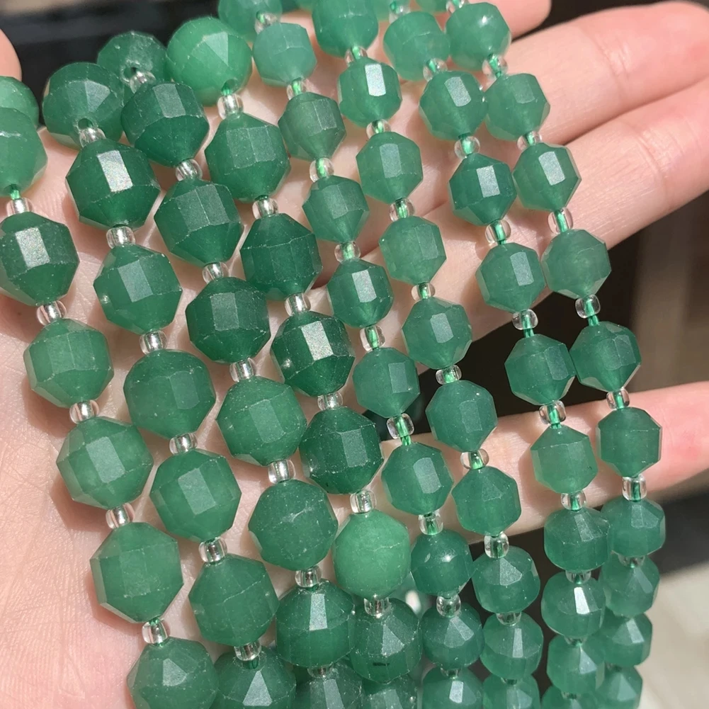 

Wholesale 8/10MM Olive Shape Faceted Green Jades Chalcedony Stone Loose Beads for Bracelet Nacklace