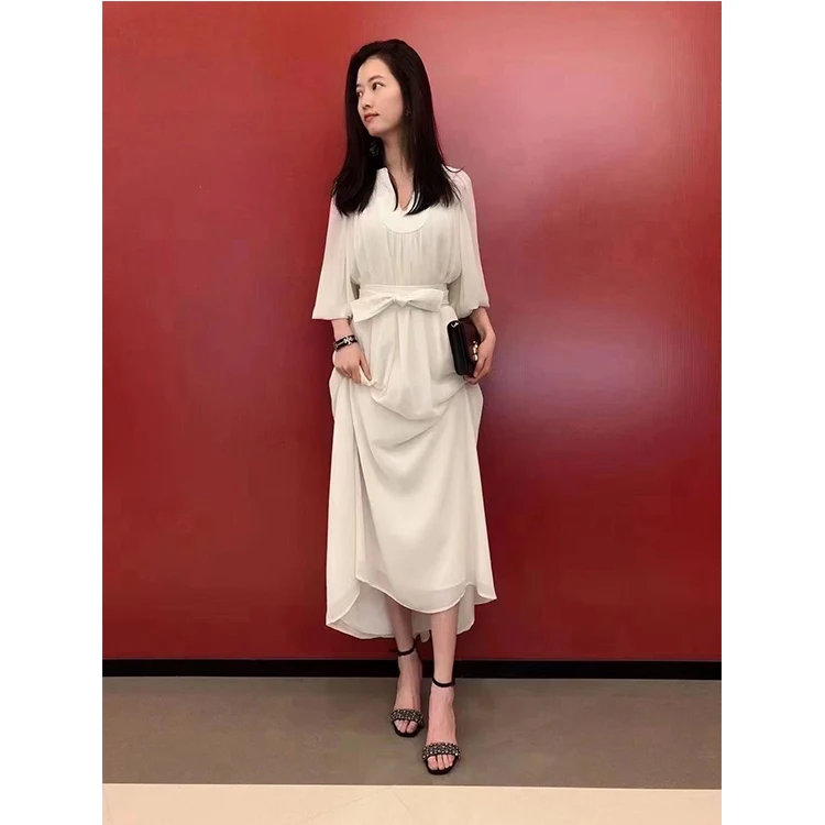 

A-line Skirt Stand Collar Printed Netting boutique Female Mini Elegant Party Dresses Women Lady