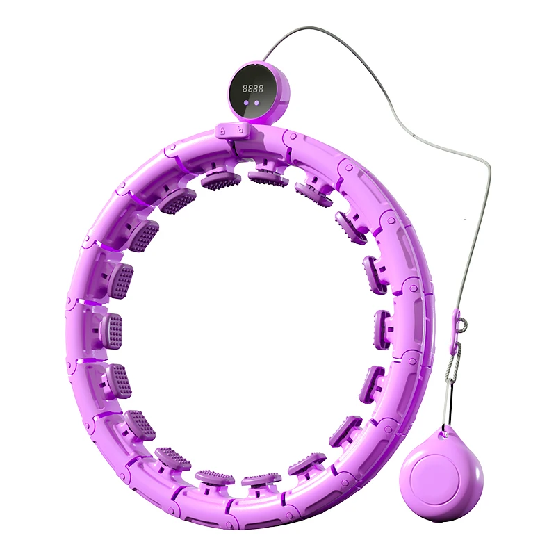 

LED Display Gym Fitness Weighted Smart Hula Hoops with Water Ball, Pink/blue/purple/custom color