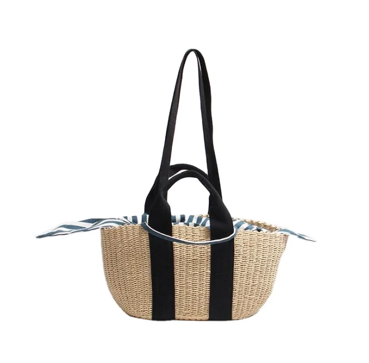 

handbag women straw beach bag summer natural weave round 100%handmade shoulder bag