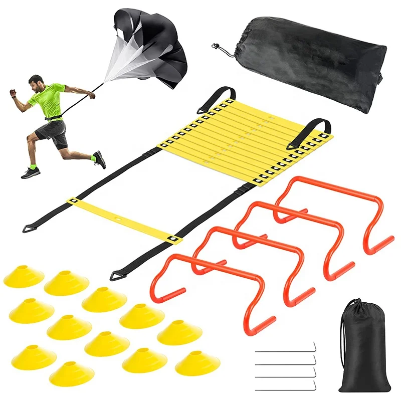 Workout Sport Wholesale Hot Selling Ladder Kit Discs Drag Parachute Agility Training Equipment Set Soccer Football Speed Running