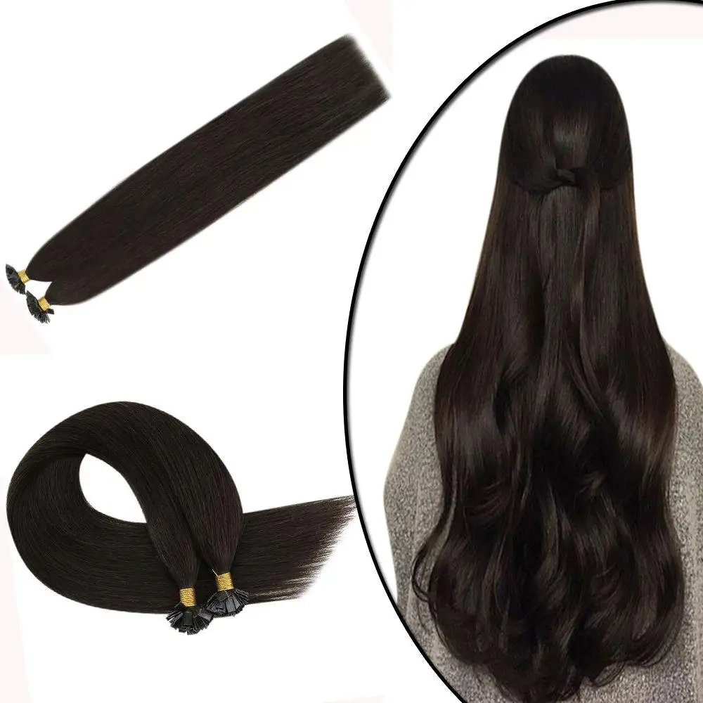 

Full Shine Remy Brazilian Human Hair Extension Vendor Wholesale #2 Brown Keratin Flat Tip Hair Extensions