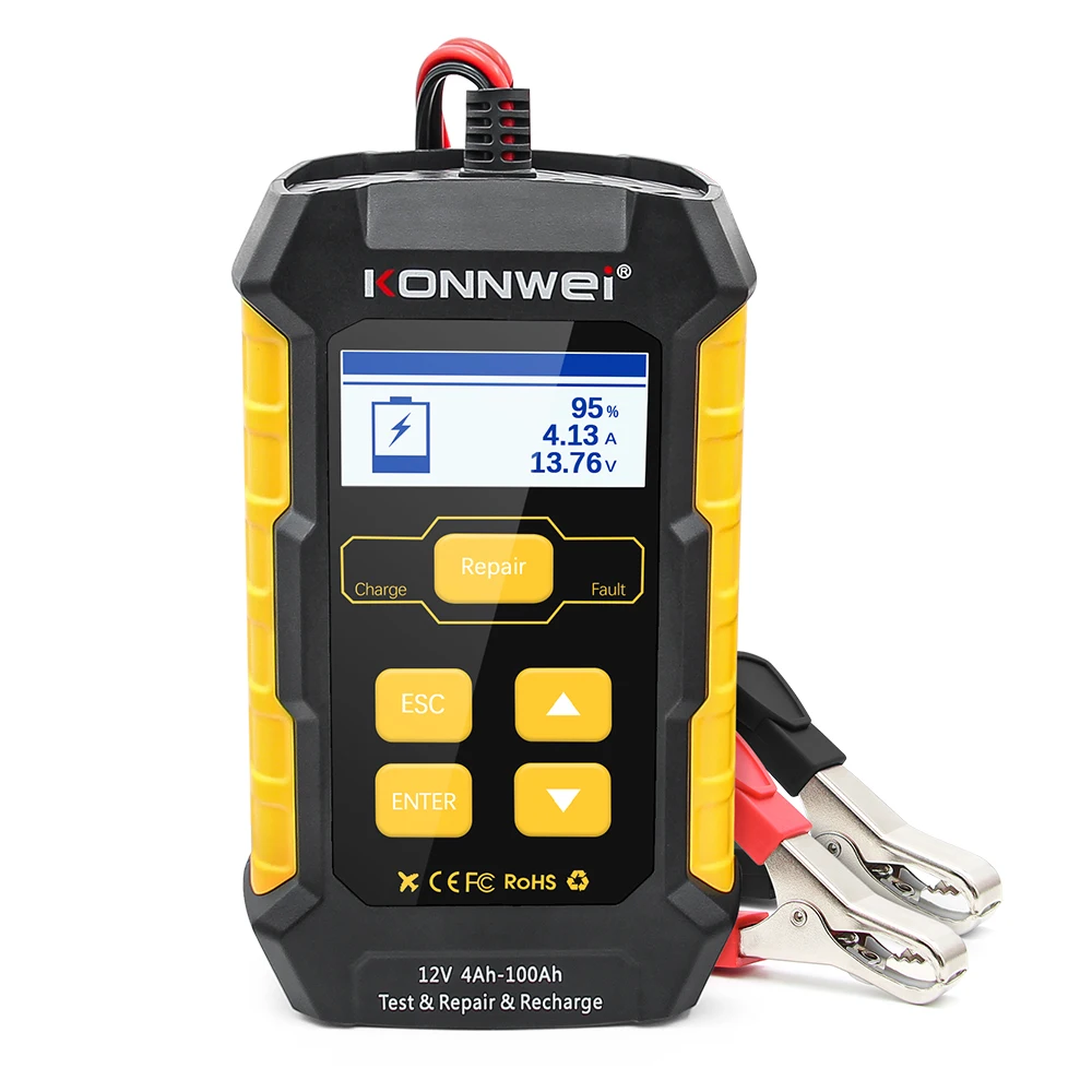 

KONNWEI KW510 Test Repair Charge 3in1 Battery Tester For 8-16V Batteries Auto Diagnostic Tools