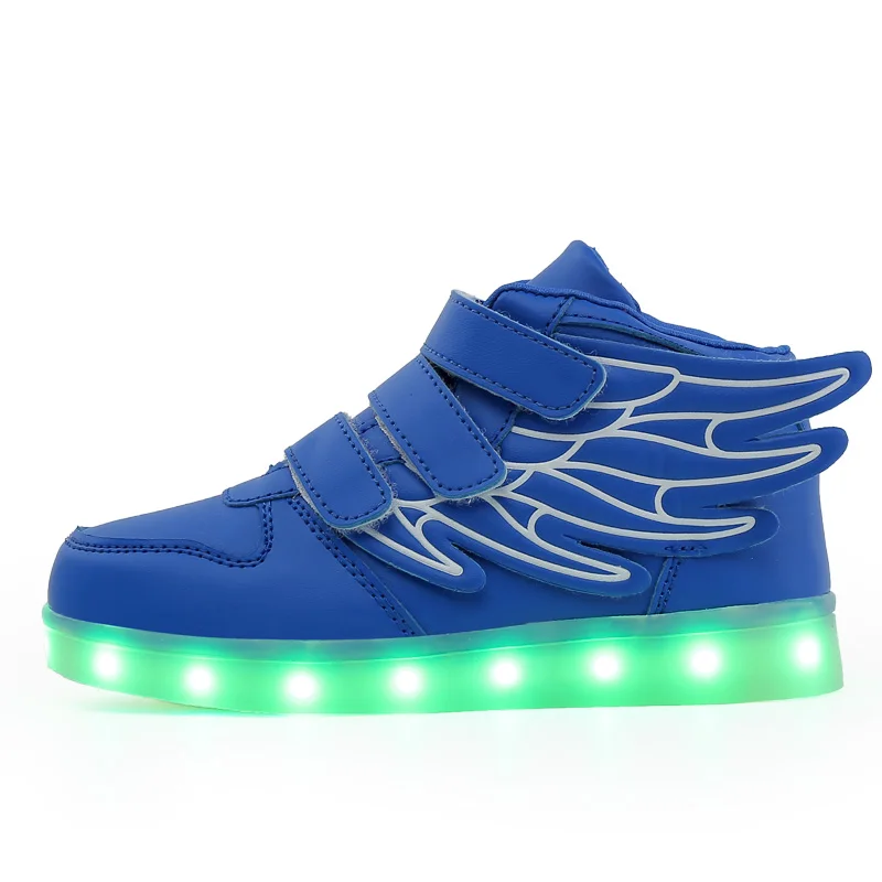 
Kids Light up Shoes with wing Children Led Shoes Boys Girls Glowing Luminous Sneakers USB Charging Boy Fashion Shoes 