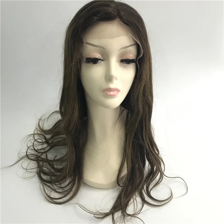 

High Quality Human Hair Wig Brown Color Long Straight Lace Front Wigs For Black Women