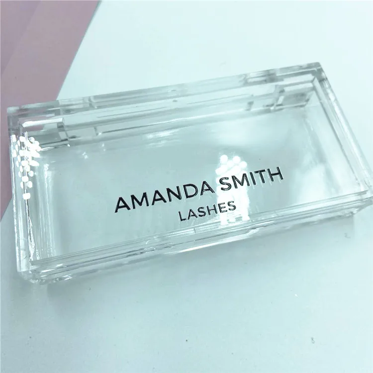 

Clear Acrylic lash Box False Eyelash Extensions Packaging Case With Private Label, Pink, black,gold, rainbow