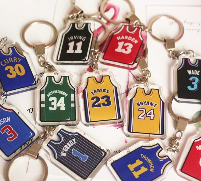 

free shipping basketball team Mcgrady kobe bryant lebron James curry Keychain Key chain charms Christmas Gifts, Colorful