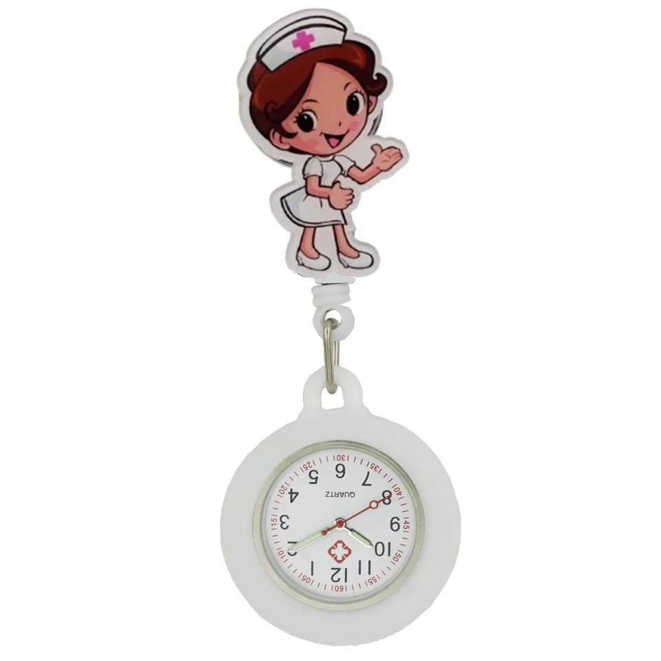 

Nurse watches cartoon cute lovely silicone pocket quartz, Multi colors