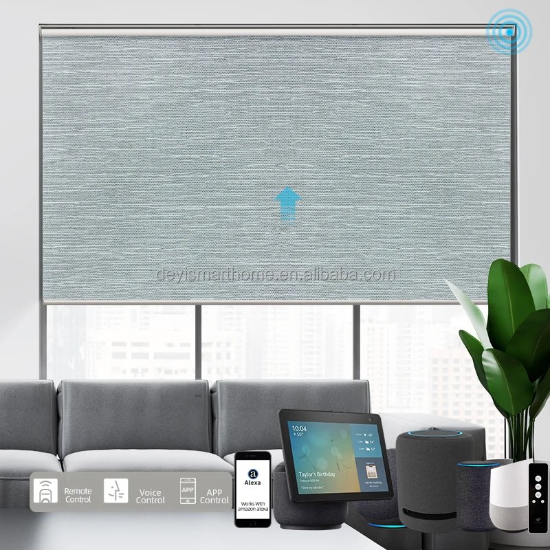 

Deyi Google Alexa Motorized Motorised Clear Vinyl Roller Smart Blinds, Customized color