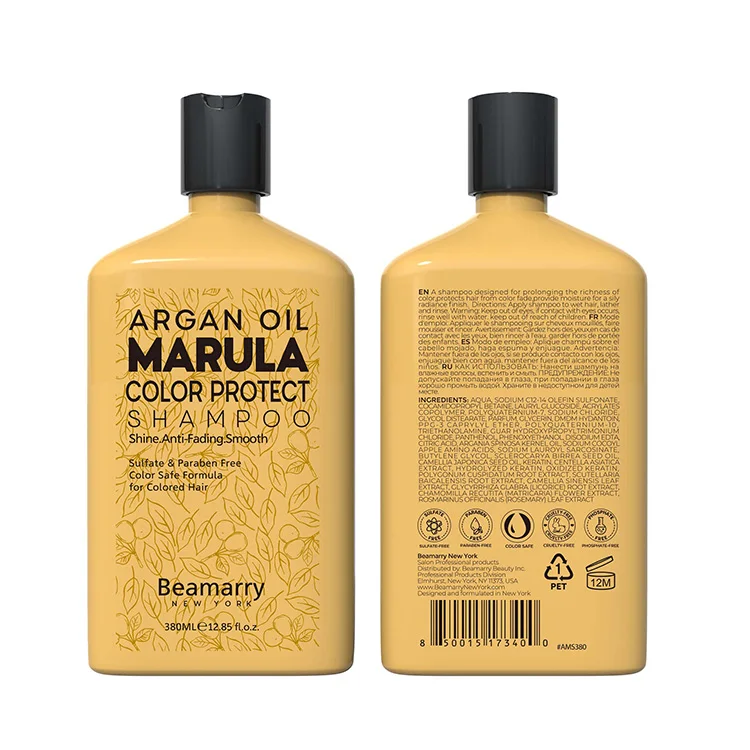 

380ML Sulfate Free Professional Hair Shampoo Shine Anti-fading Argan Oil Marula Color Protect Shampoo