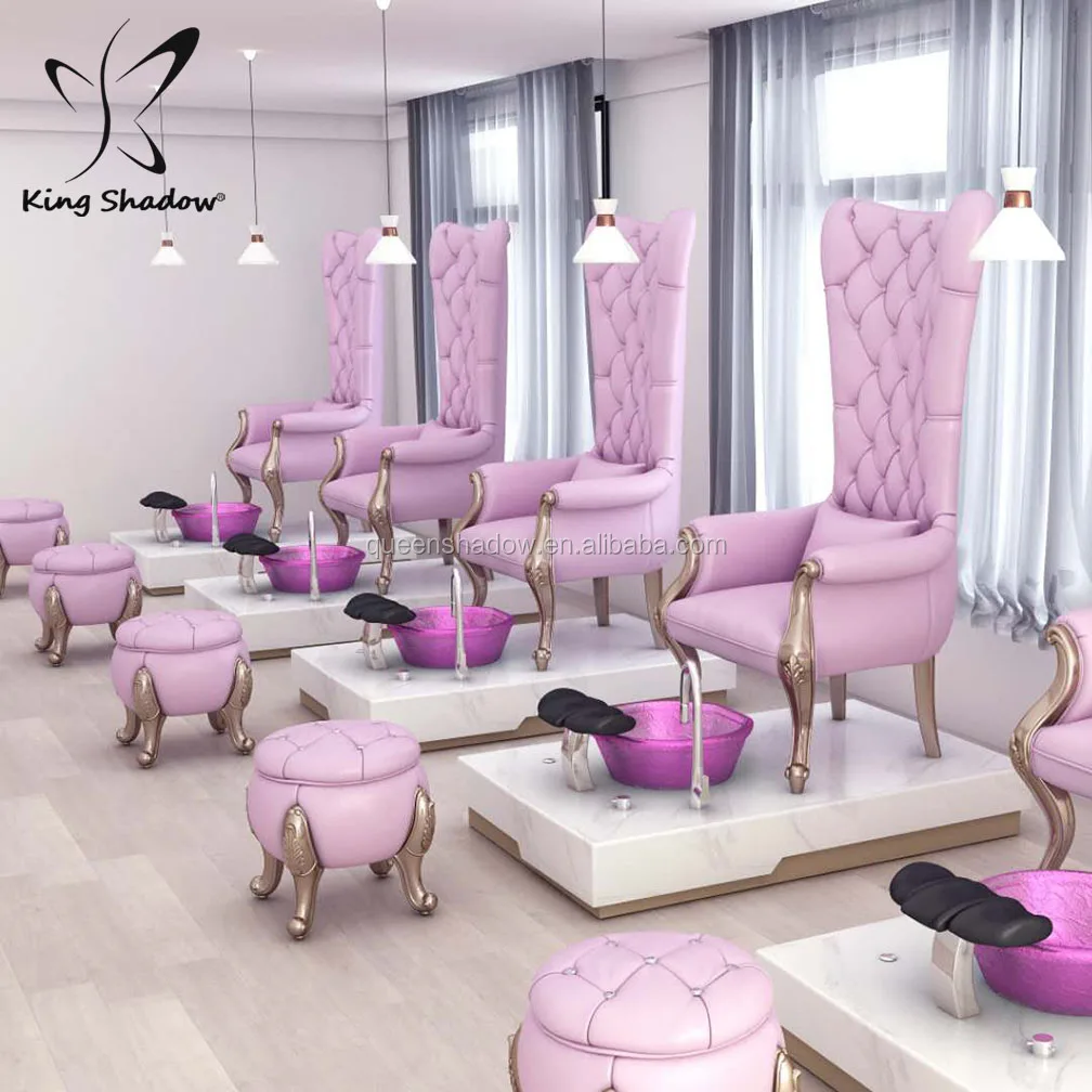 

Luxury nail salon furniture nail tables foot spa pedicure chairs throne parlour chair
