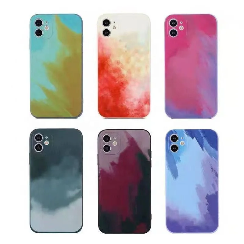 

Square Printed Case For iPhone 12 Silicone Thin Case For iPhone For iPhone 12 Pro Max Phone Case 11 6 7 8 Plus SE X XR XS Cover, Multi
