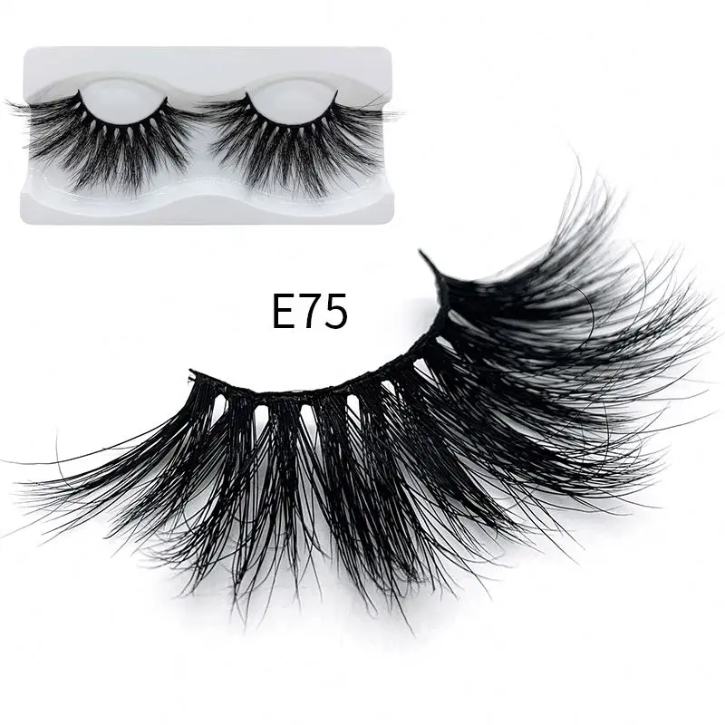 

Best selling eyelashes hand made high quality 100% real human hair eyelashes 25mm eyelashes and box, Natural black