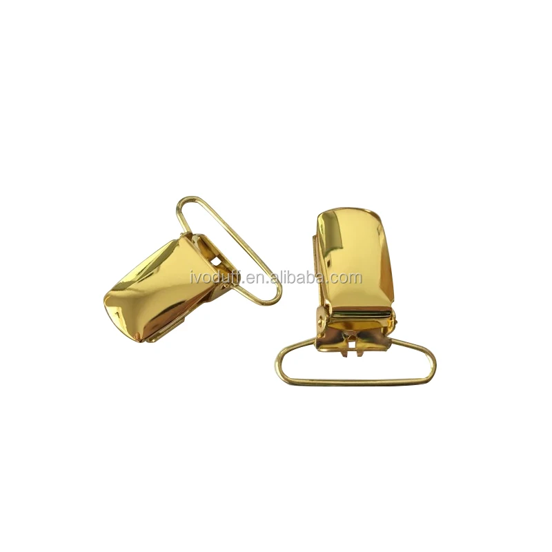 

Factory suspply adjustable metal suspender clip, brace shiny gold clip