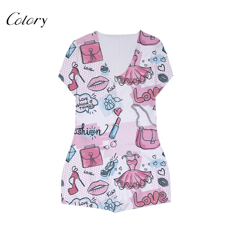

Colory Sleeve For Women Romper Short Jumpsuit, Picture shows