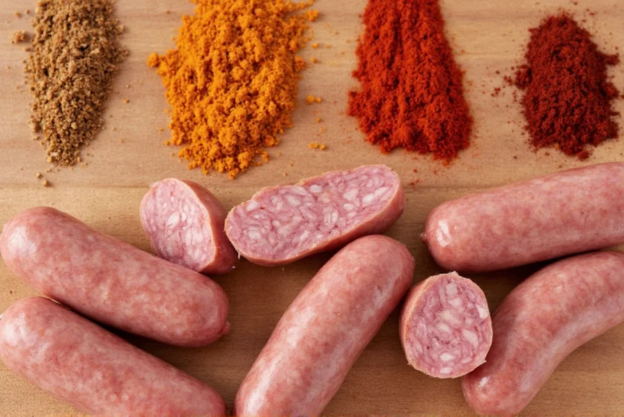 Spice rack with sausage seasoning blends
