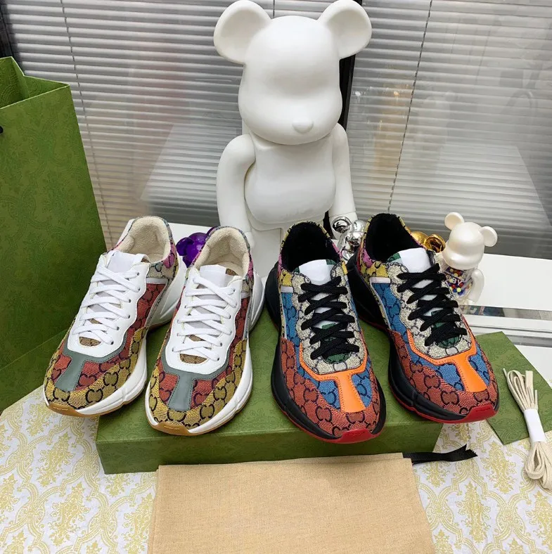 

[New product] 2021 The G G Multicolor Rhyton sneaker for men and women shoes