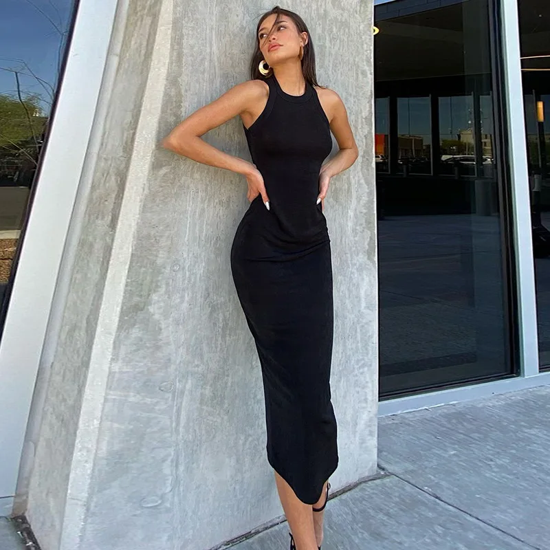 

Wholesale backless sleeveless midi dress summer fashion casual dresses women