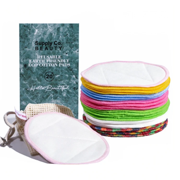 

Eco-friendly makeup remover pads Organic Bamboo Cotton Face Reusable Make Up Remover Pads Washable