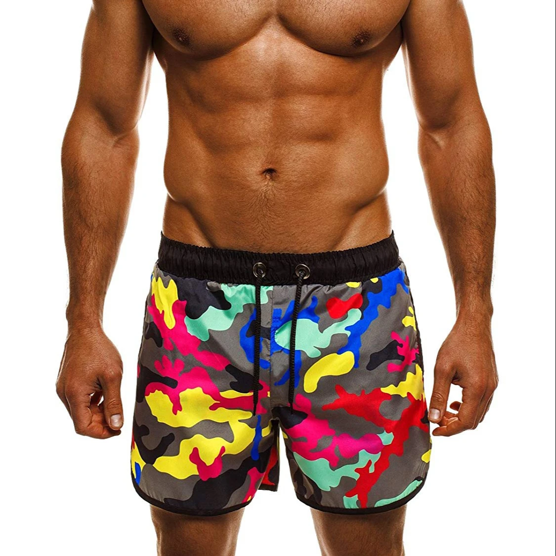 

Wholesale Beach Trousers Customize Logo Men's casual shorts Summer men's camouflage slim jogger swimming trunks Beach pants men