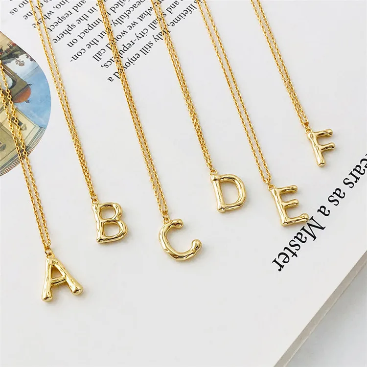 

Letter Pendant Alphabet Dainty Silver Chain Lock Initial Necklace, Picture shows