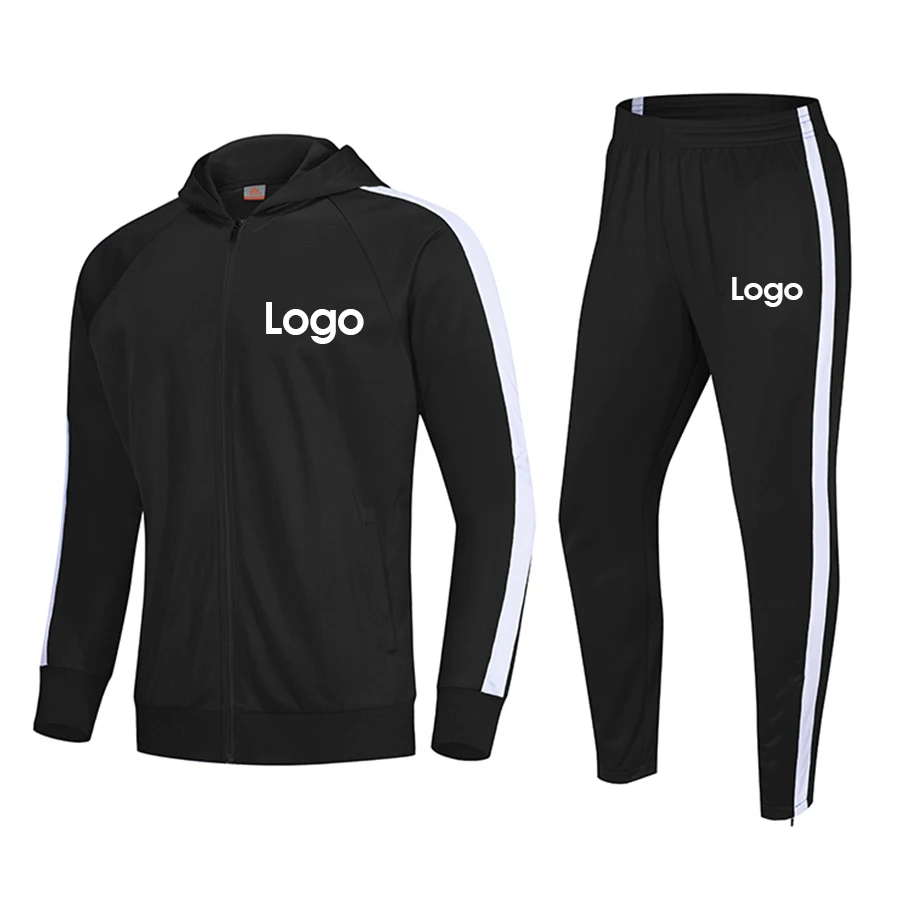 

Lidong 2 piece oversized unisex fashion black men gym hoodie tracksuit