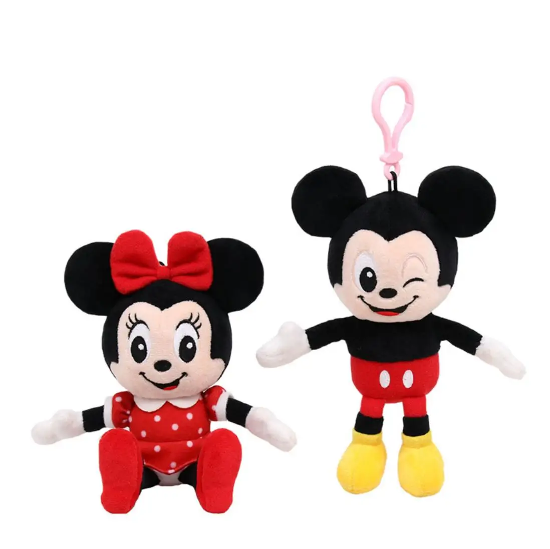 

Mickey Minnie Fur Keychain Cartoon Key Ring 3D Figure Key Chain Charm Key Holder, Colorful