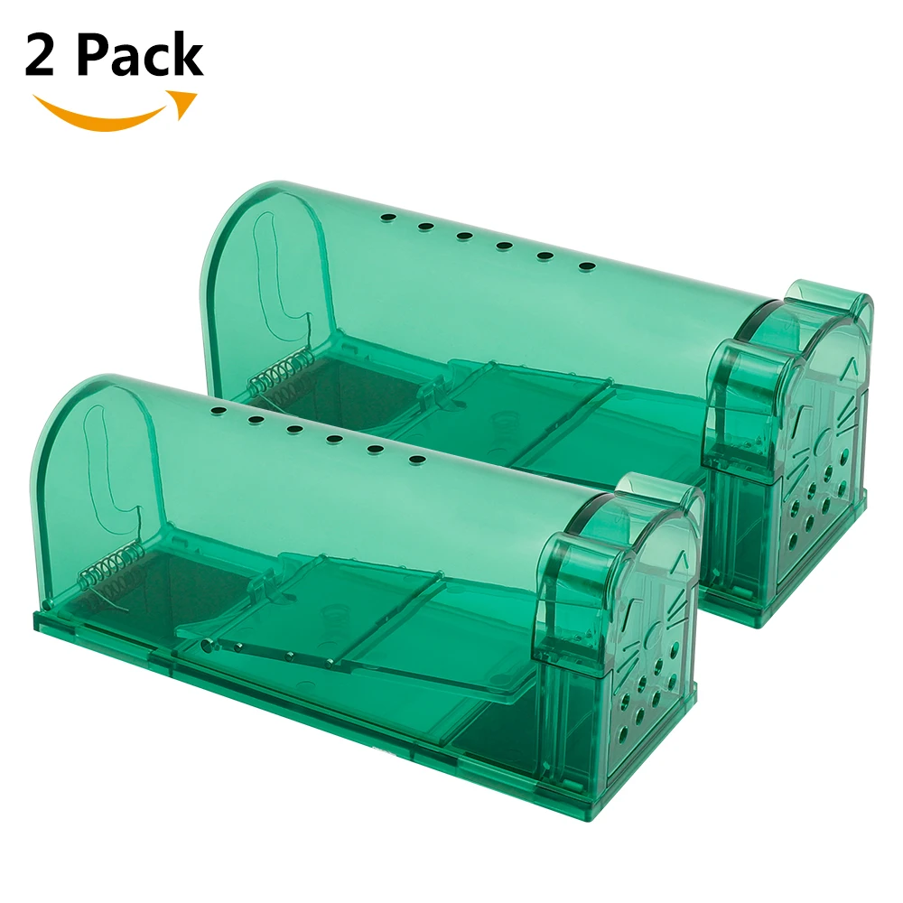 Amazon Hot Selling Green Color Plastic Small Rat Box Humane Pest Control Machine Mousetrap
