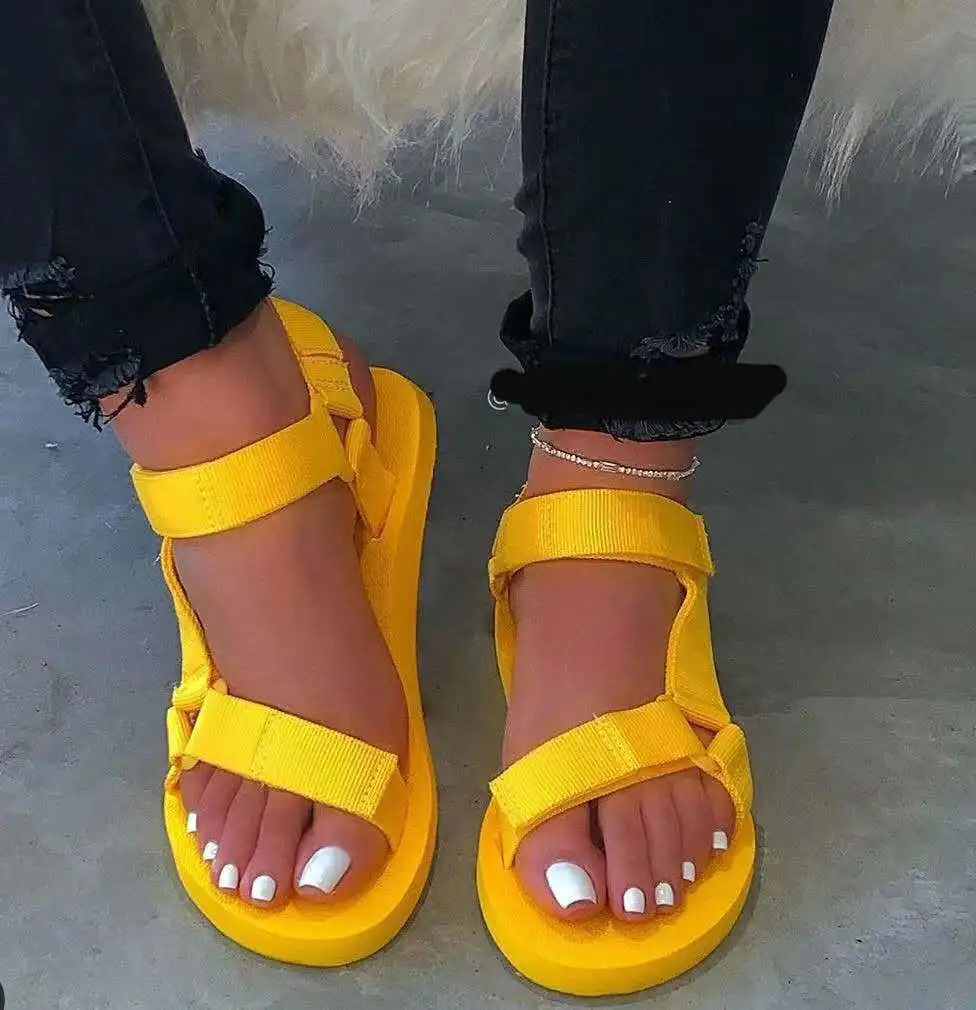 

2021 EVA candy color cute Women Sandals Ladies Summer Flat Sandals Shoes Slides slippers, Picture