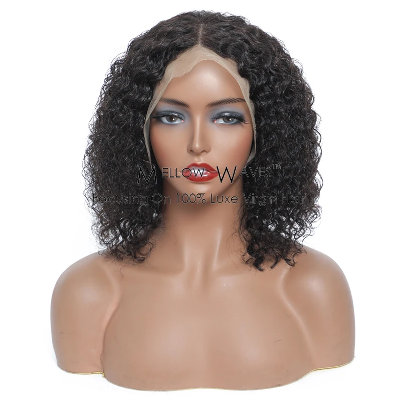 

mellow waves High Density Short Bob Virgin Hair Wigs Human Hair Lace Front and None Lace wig with Bang