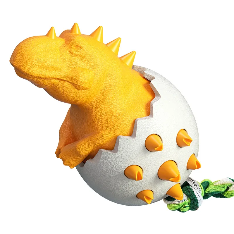

New Design Chewing Dinosaur Eggs Recycled Pet Toys Rubber Dog Chew Toys Dog Toothbrush Teeth Cleaning Funny Pet Toy