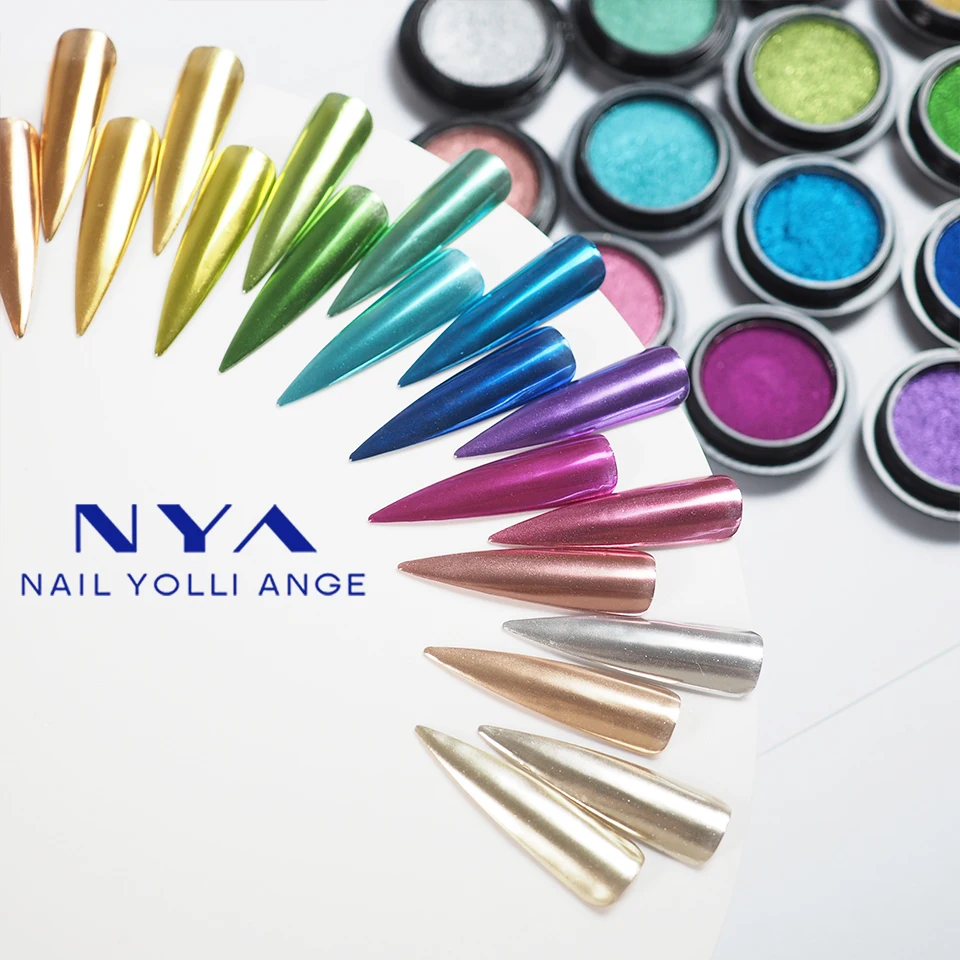

2022 New Nail Solid Mirror Powder Sets Titanium Metallic Nail Pigment