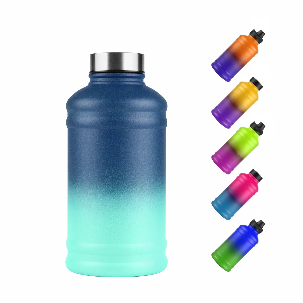 

Double stainless steel New Design 2.2l Single Wall Stainless Steel Water Jug with Straw, Red, blue, black,green or custom