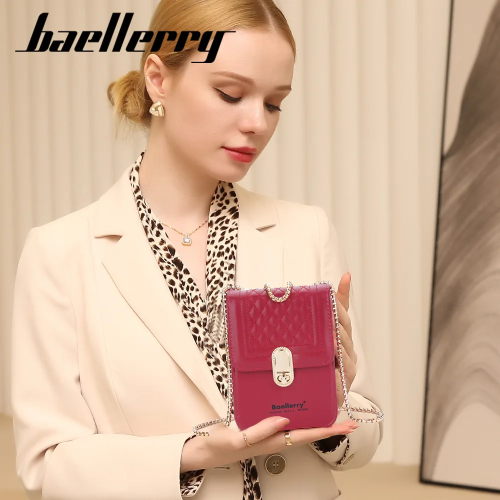 

baellerry mini bags mujer Flap Square pu leather ladies shoulder bags embroidered lock buckle custom logo shoulder bag women