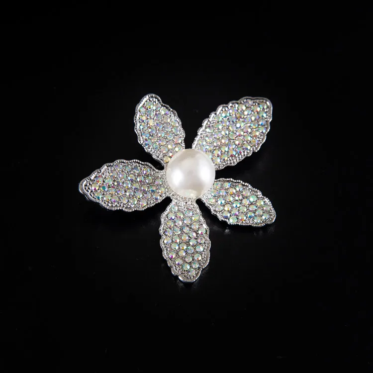 

Shiny bling bling pearl rhinestone brooch flower alloy brooch pins jewels for garment