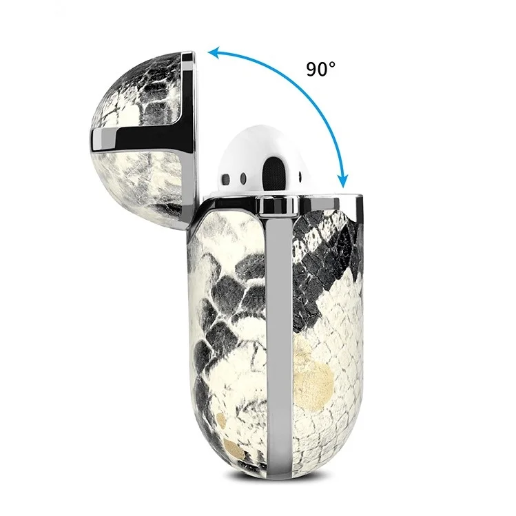 

2021 New Luxury Brand Shockproof Snake Leather For iPhone Airpods Earphone Case