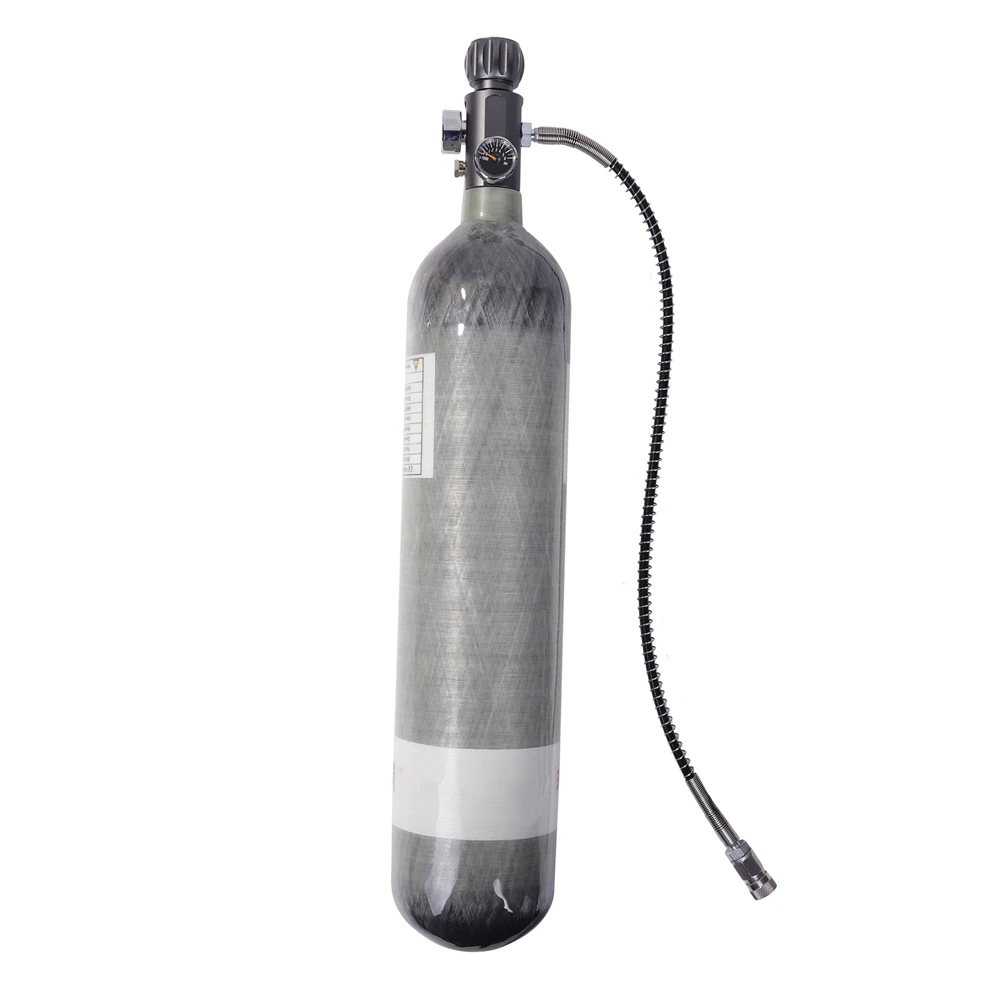 

2L Carbon Fiber Cylinder 300bar/4500psi high pressure pcp airgun charging tank with Dual gauge valve Air Filling station