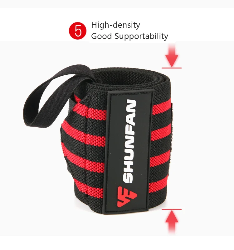 

Unisex Double layer Protection Elasticated Gym Bodybuilding Weight Lifting Straps Support Thumb Loop Cross Fit Wrist Wraps
