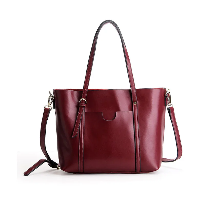 

High Quality Genuine Leather Classy Designer Leather Tote Bags Custom Brands Cheap Handbags Women Shopping Bag, Black, brown, gray, wine red, purple